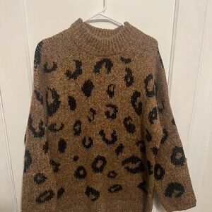 Brown Leopard Print Sweater